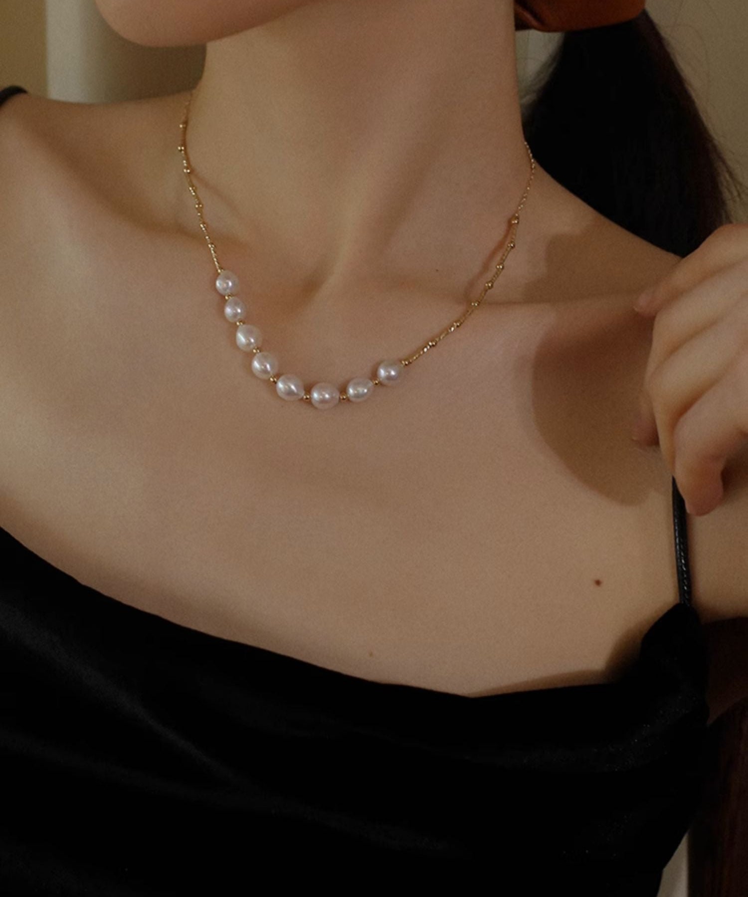 Vintage Baroque Pearl Choker Necklace - floysun