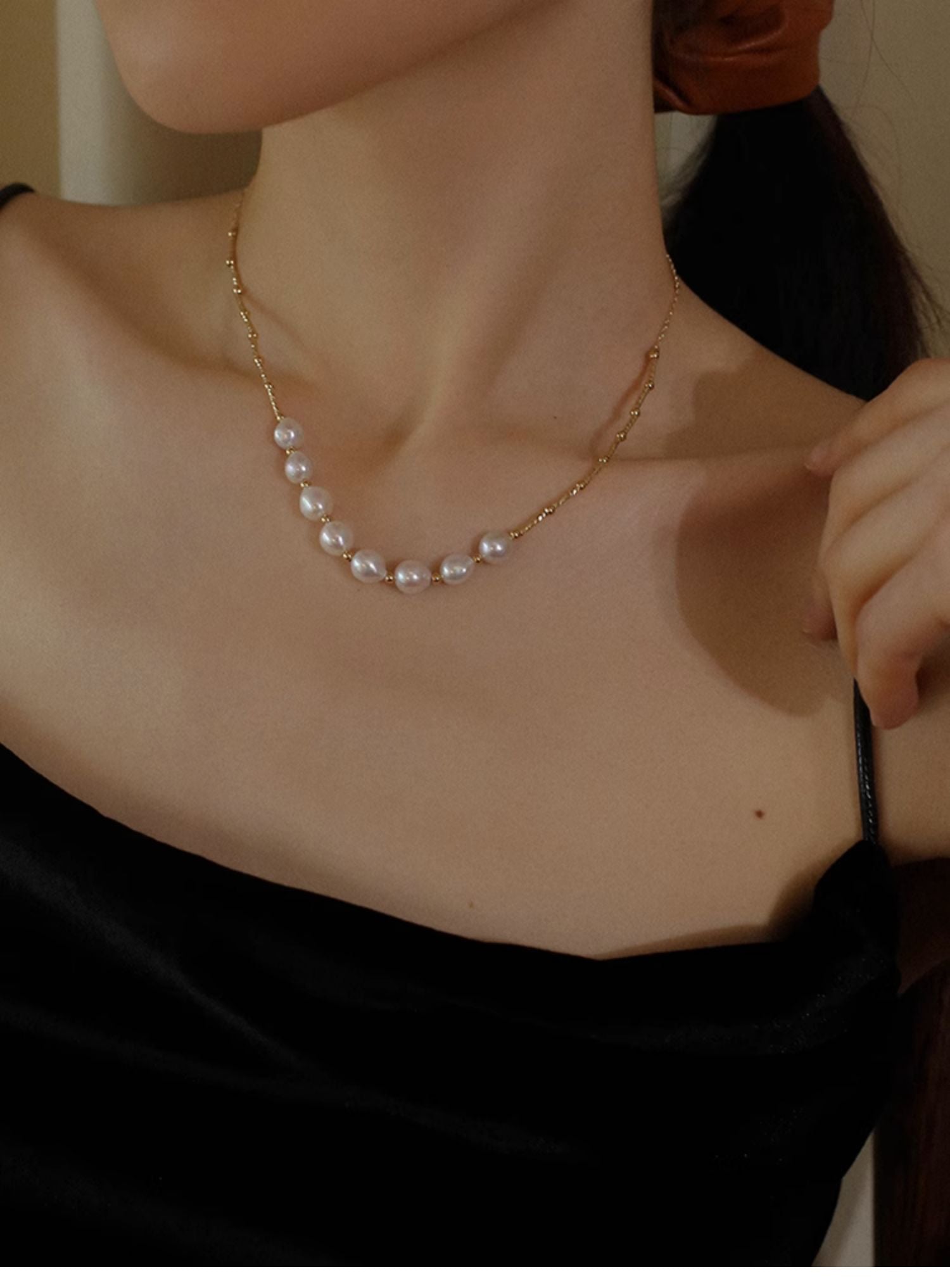 Vintage Baroque Pearl Choker Necklace - floysun