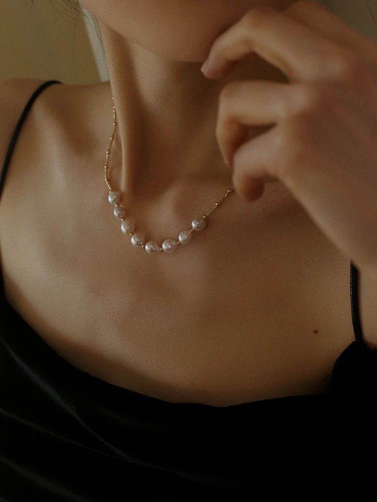 Vintage Baroque Pearl Choker Necklace - floysun