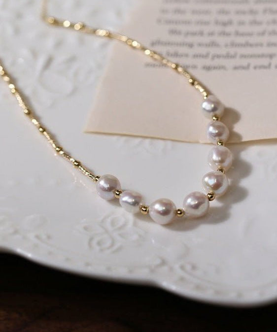 Vintage Baroque Pearl Choker Necklace - floysun