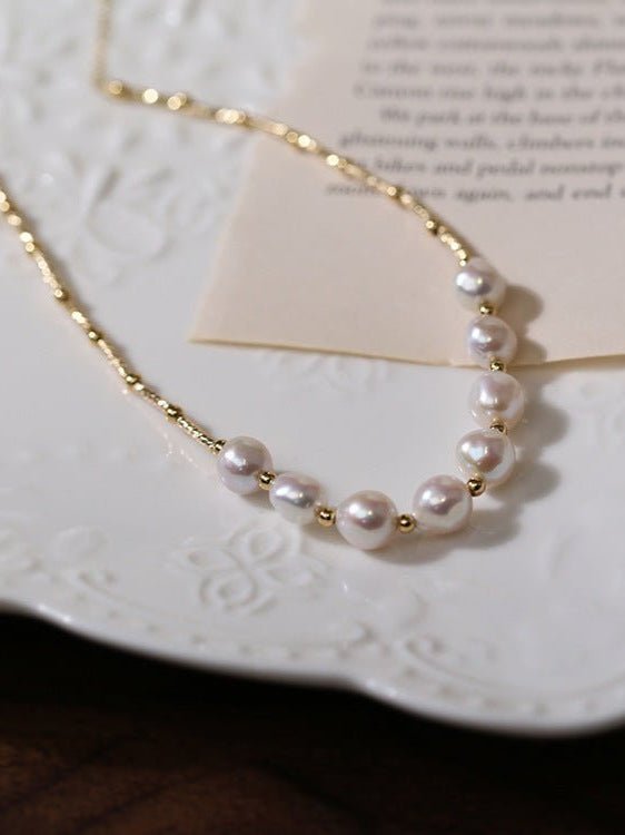 Vintage Baroque Pearl Choker Necklace - floysun