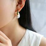 Vintage Baroque Pearl Emerald Earrings - floysun