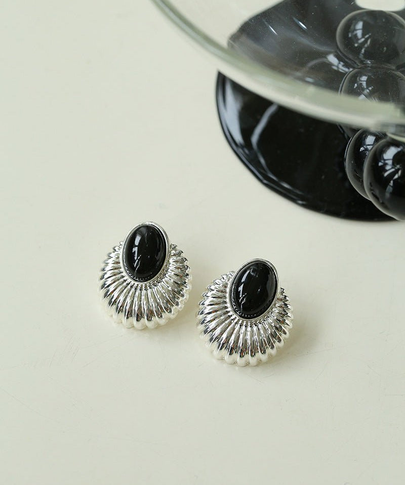 Vintage Black Onyx Elegant Earrings - floysun