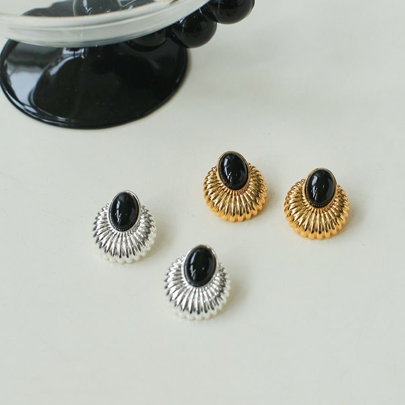 Vintage Black Onyx Elegant Earrings - floysun