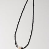 Vintage Black Onyx Pearl Collarbone Necklace - floysun