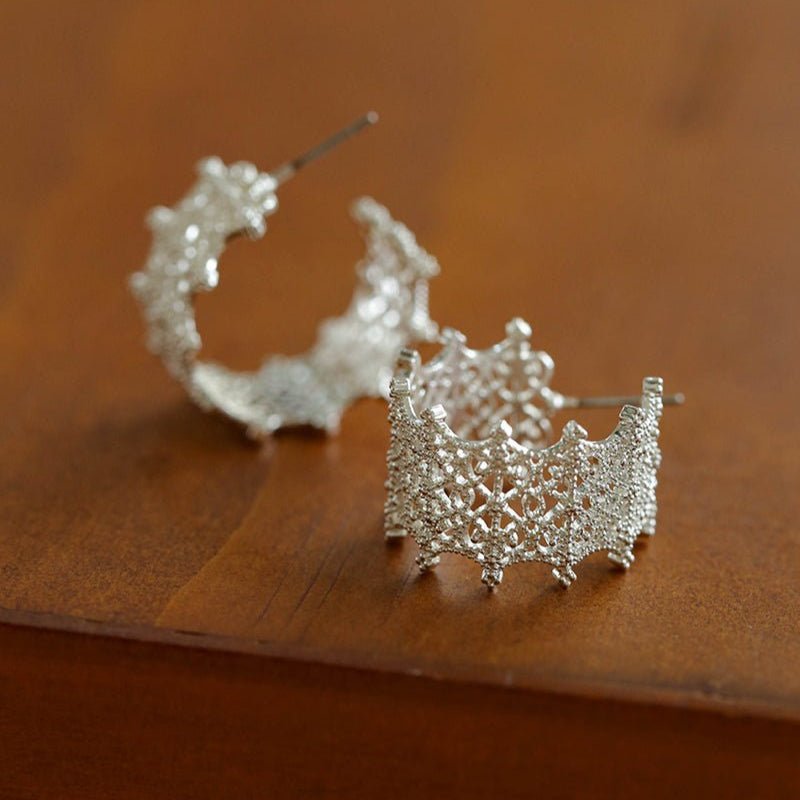 Vintage Chic Lace Huggie Earrings - floysun