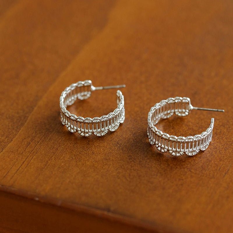 Vintage Chic Lace Huggie Earrings - floysun