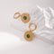 Vintage Disc Chrysoprase Hoop Earrings - floysun