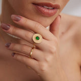 Vintage Disc Chrysoprase Ring - floysun