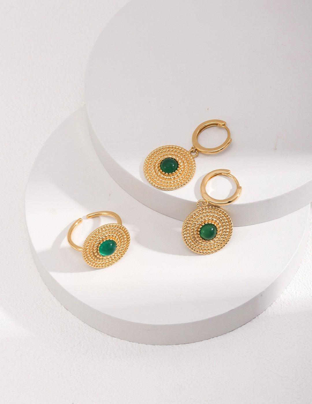 Vintage Disc Chrysoprase Ring - floysun