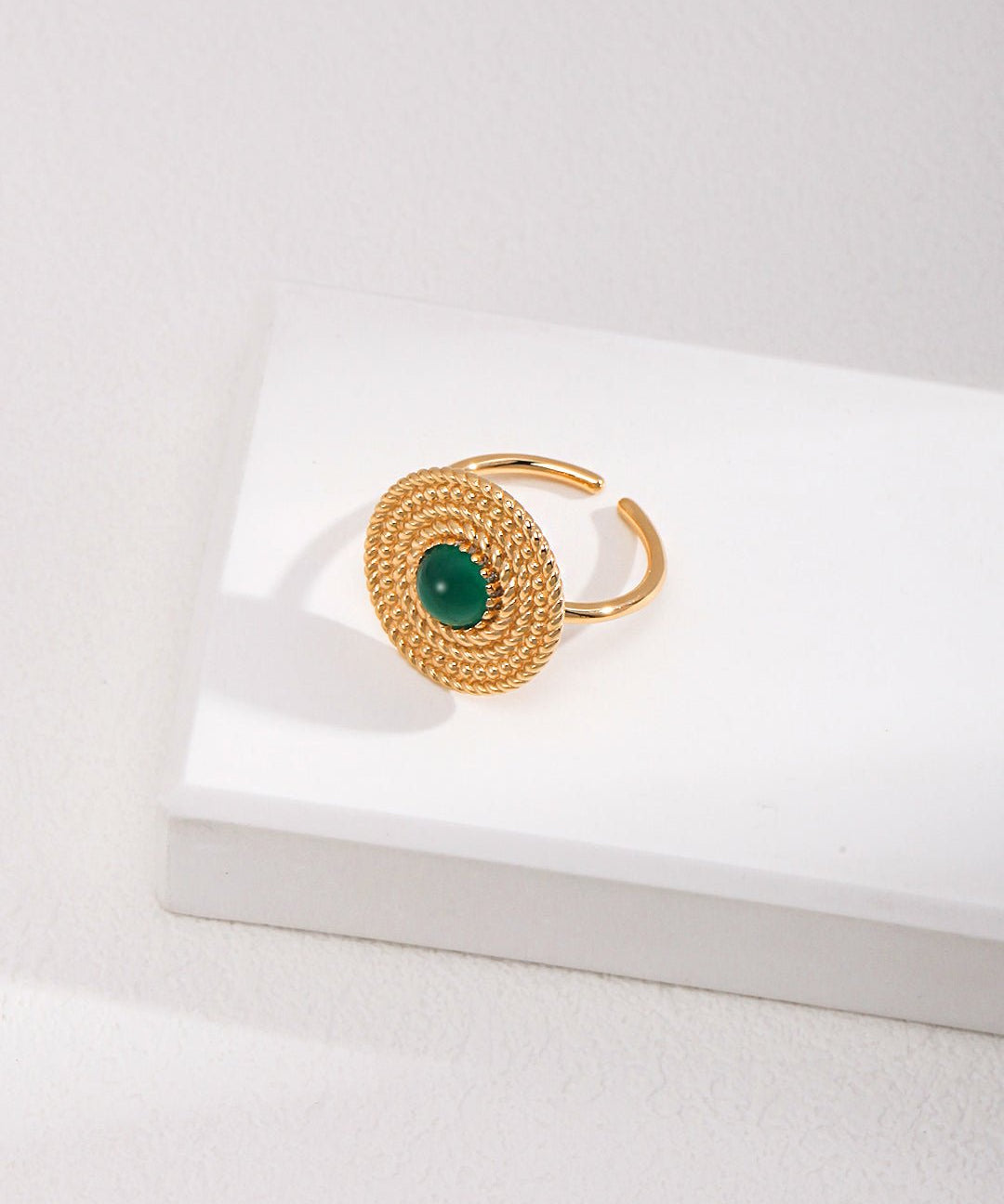 Vintage Disc Chrysoprase Ring - floysun