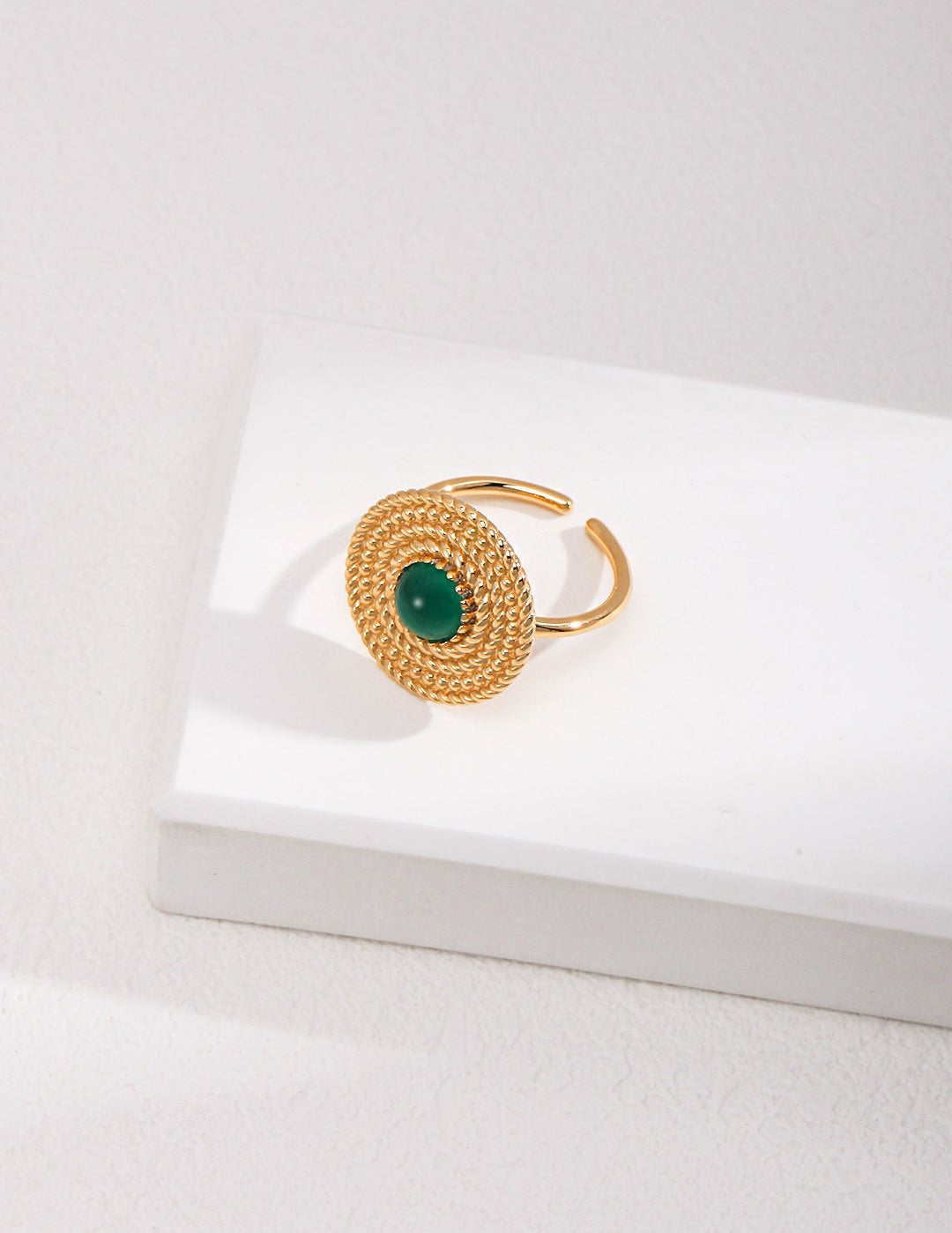 Vintage Disc Chrysoprase Ring - floysun