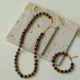 Vintage Earth Tone Gemstone Beaded Bracelet - floysun