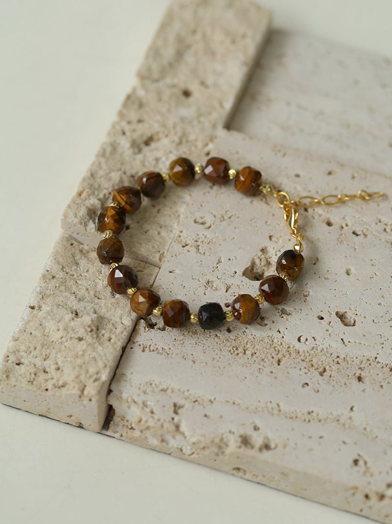 Vintage Earth Tone Gemstone Beaded Bracelet - floysun