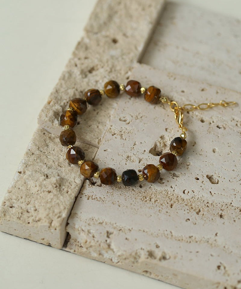 Vintage Earth Tone Gemstone Beaded Bracelet - floysun