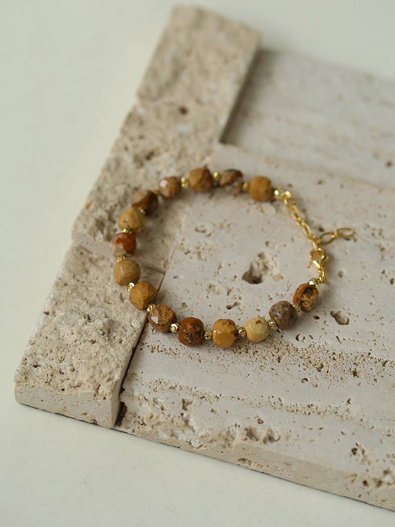 Vintage Earth Tone Gemstone Beaded Bracelet - floysun