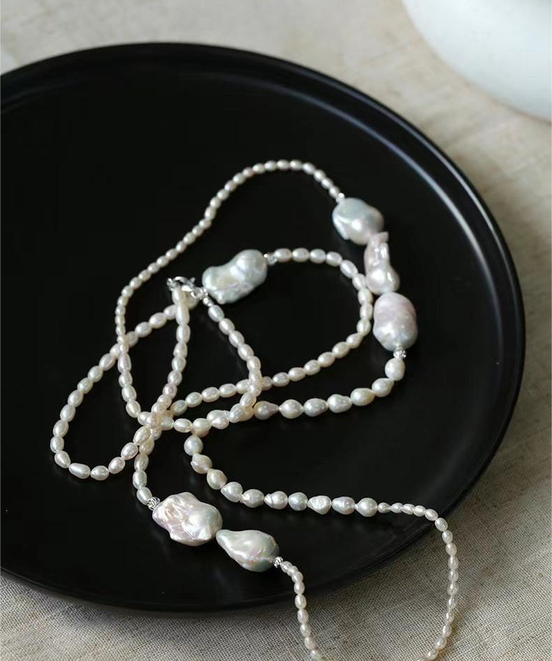 Vintage Elegant Natural Baroque Pearl Necklace - floysun