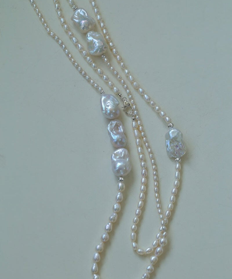 Vintage Elegant Natural Baroque Pearl Necklace - floysun