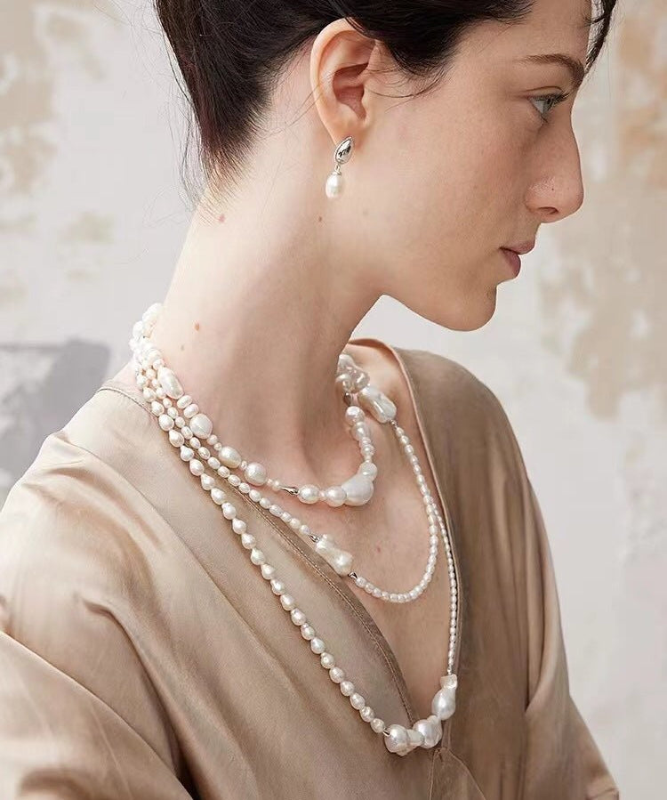 Vintage Elegant Natural Baroque Pearl Necklace - floysun