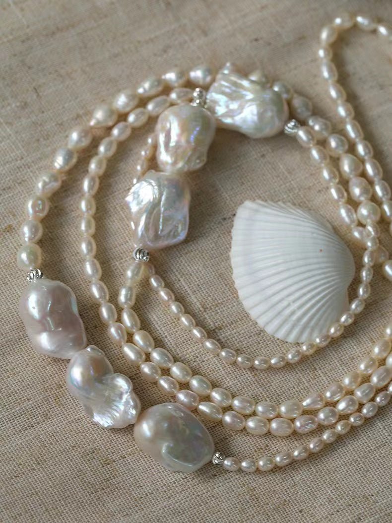 Vintage Elegant Natural Baroque Pearl Necklace - floysun