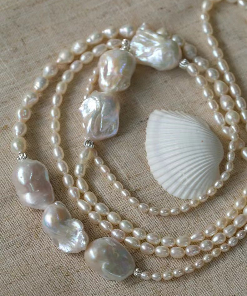 Vintage Elegant Natural Baroque Pearl Necklace - floysun