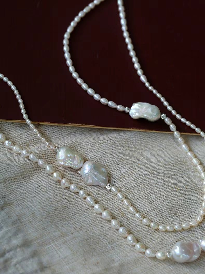 Vintage Elegant Natural Baroque Pearl Necklace - floysun