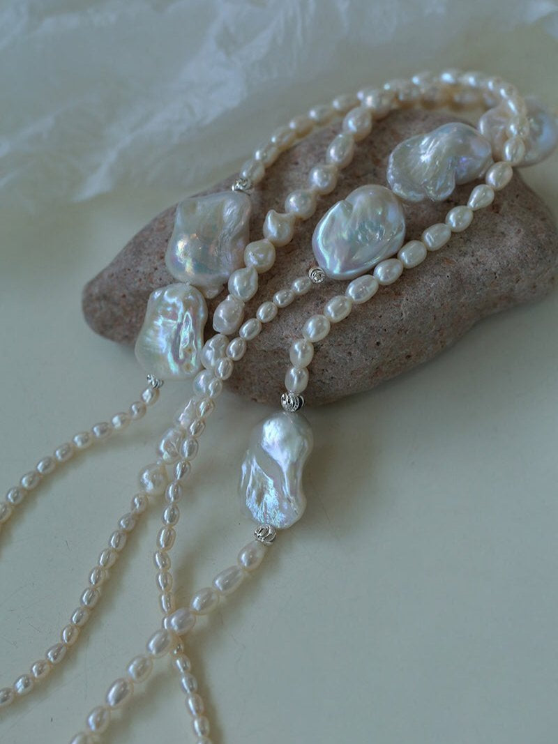 Vintage Elegant Natural Baroque Pearl Necklace - floysun