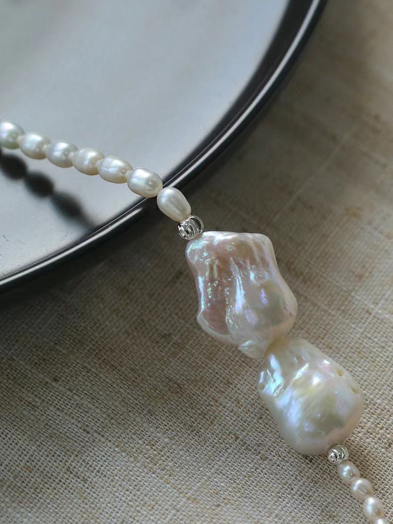 Vintage Elegant Natural Baroque Pearl Necklace - floysun