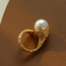 Vintage Floral Orb Round Baroque Pearl Rings - floysun