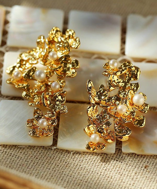 Vintage Flower Pearl Earrings - floysun