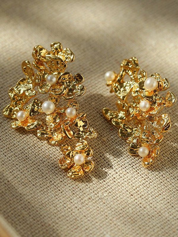 Vintage Flower Pearl Earrings - floysun