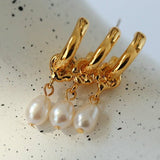 Vintage Freshwater Pearl Pendant Earrings - floysun