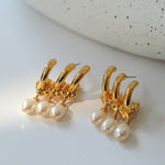 Vintage Freshwater Pearl Pendant Earrings - floysun