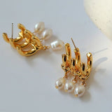 Vintage Freshwater Pearl Pendant Earrings - floysun