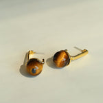 Vintage Geometric Tiger's Eye Earrings - floysun