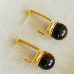 Vintage Geometric Tiger's Eye Earrings - floysun