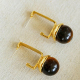 Vintage Geometric Tiger's Eye Earrings - floysun