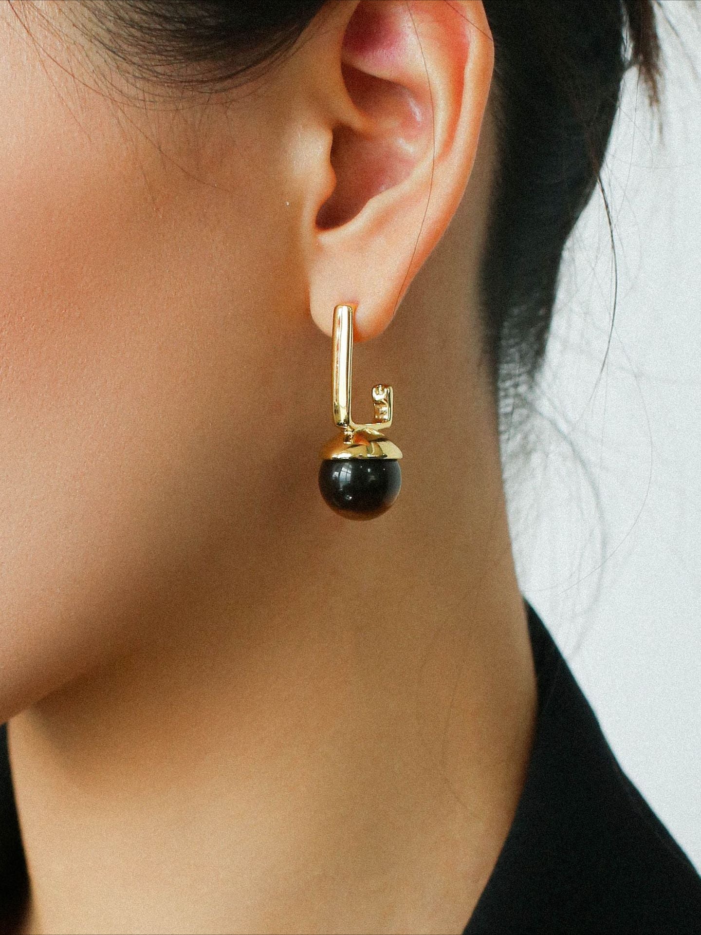 Vintage Geometric Tiger's Eye Earrings - floysun