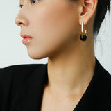 Vintage Geometric Tiger's Eye Earrings - floysun