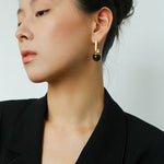 Vintage Geometric Tiger's Eye Earrings - floysun