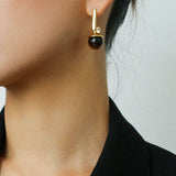 Vintage Geometric Tiger's Eye Earrings - floysun