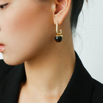 Vintage Geometric Tiger's Eye Earrings - floysun