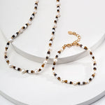 Vintage Gold Tiger Eye Stone Spliced Pearl Necklaces - floysun