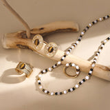 Vintage Gold Tiger Eye Stone Spliced Pearl Necklaces - floysun