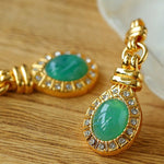 Vintage Green Crystals Drop Earrings - floysun