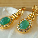 Vintage Green Crystals Drop Earrings - floysun