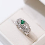 Vintage Heart - Shaped Emerald and Diamond Ring - floysun