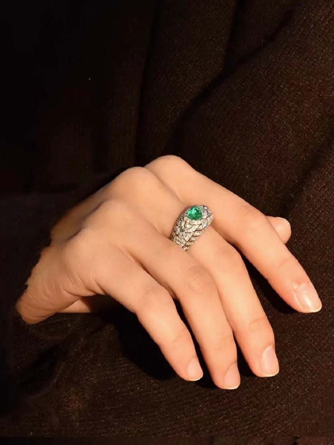 Vintage Heart - Shaped Emerald and Diamond Ring - floysun