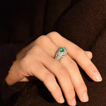 Vintage Heart - Shaped Emerald and Diamond Ring - floysun