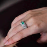 Vintage Heart - Shaped Emerald and Diamond Ring - floysun